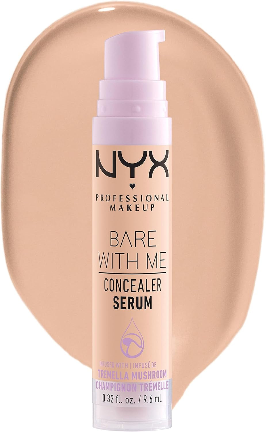 NYX Professional Makeup Concealer Serum, Natural Medium Coverage, Works like Skincare, Bare with Me, 03 Vanilla, 9.6Ml