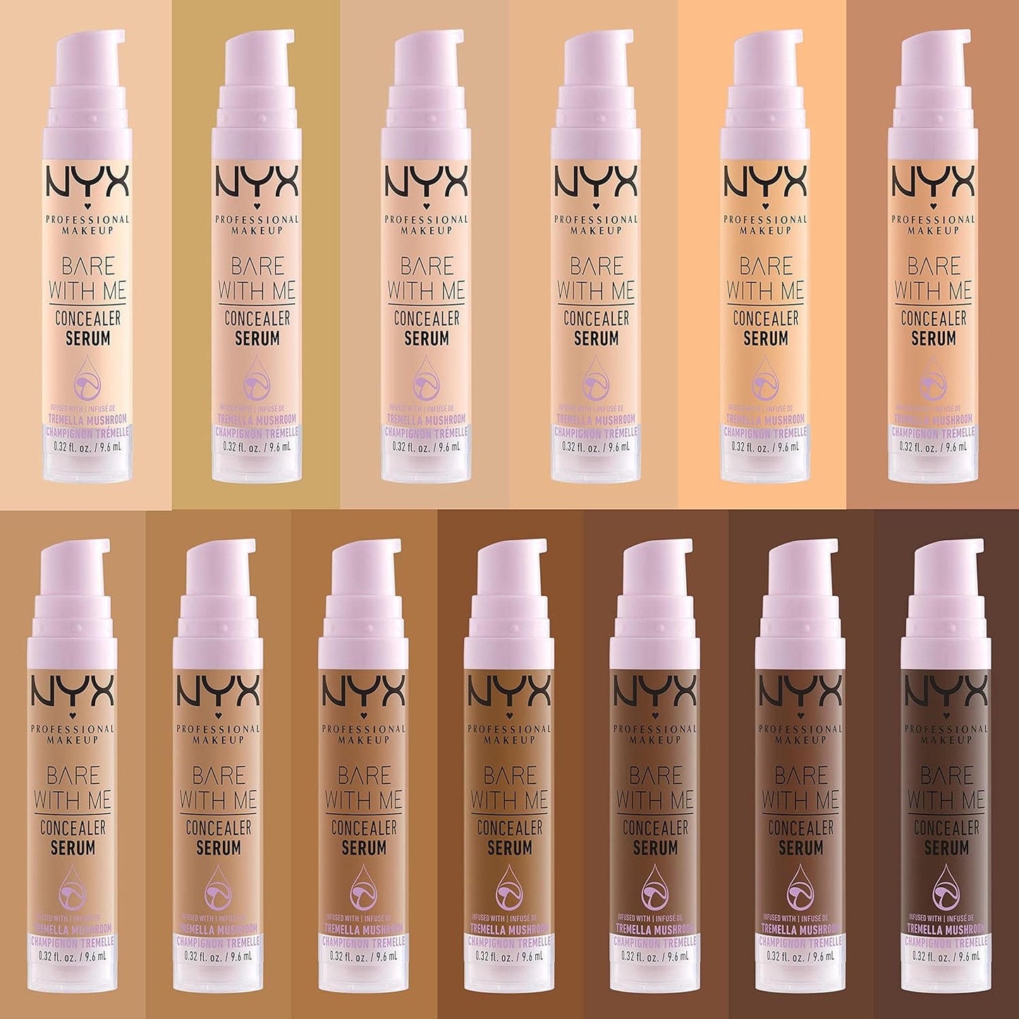 NYX Professional Makeup Concealer Serum, Natural Medium Coverage, Works like Skincare, Bare with Me, 03 Vanilla, 9.6Ml