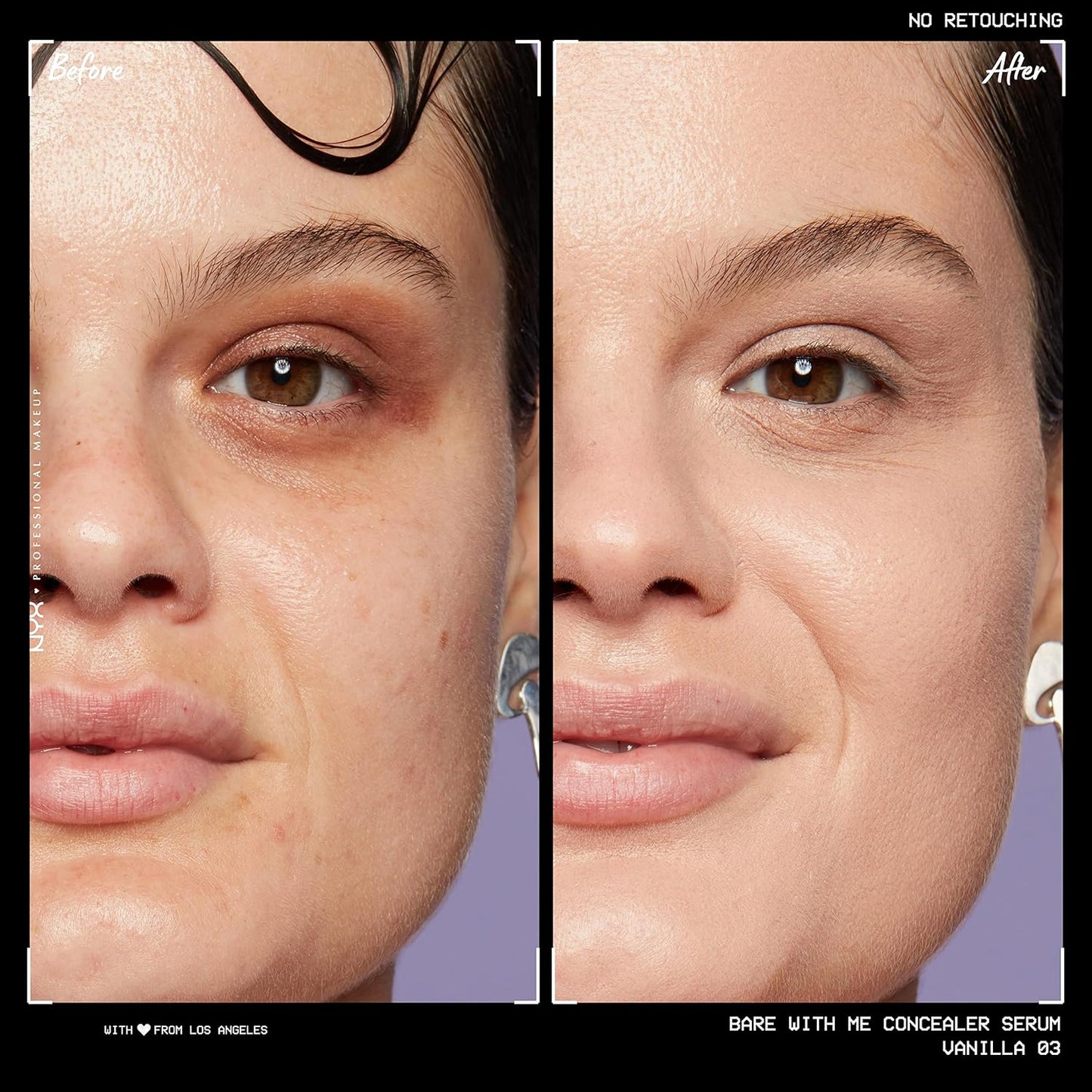 NYX Professional Makeup Concealer Serum, Natural Medium Coverage, Works like Skincare, Bare with Me, 03 Vanilla, 9.6Ml