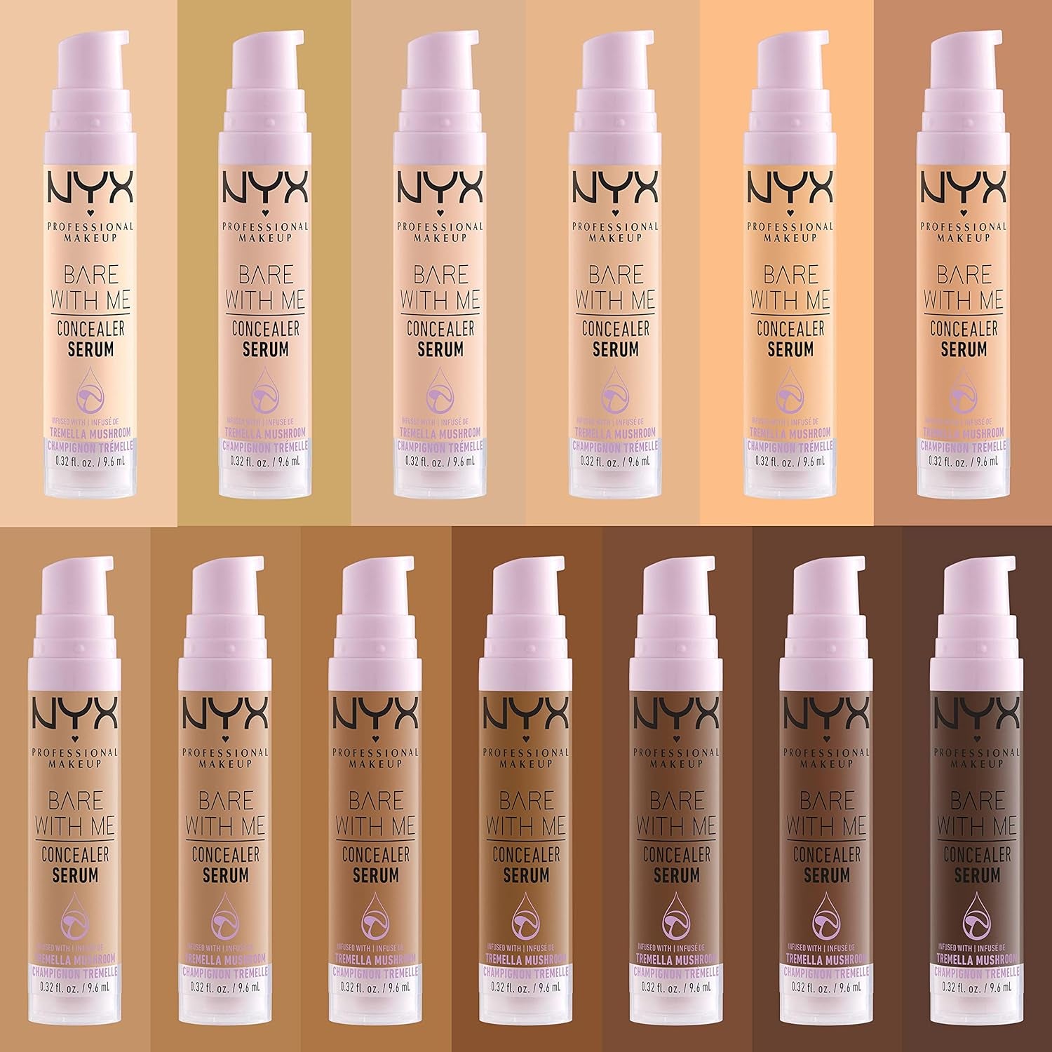 NYX Professional Makeup Concealer Serum, Natural Medium Coverage, Works like Skincare, Bare with Me, 03 Vanilla, 9.6Ml