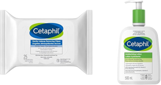 Cetaphil Gentle Makeup Removing Wipes with Aloe Vera, Chamomile & Green Tea – 500 mL